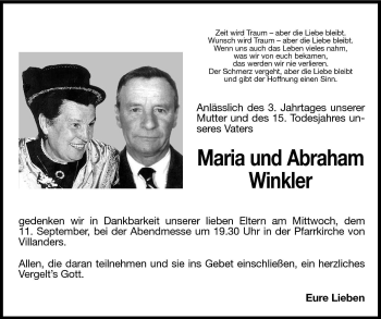 Traueranzeigen Von Abraham Winkler Trauer Bz