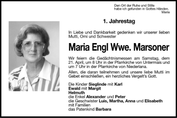 Traueranzeigen Von Maria Marsoner Trauer Bz