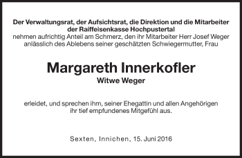 Traueranzeigen Von Margareth Weger Trauer Bz