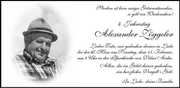 Traueranzeige von Alexander Zöggeler von Dolomiten