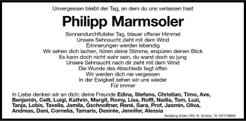 Traueranzeige von Philipp Marmsoler von Dolomiten