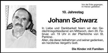 Traueranzeige von Johann Schwarz von Dolomiten