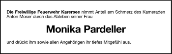 Traueranzeige von Monika Pardeller von Dolomiten