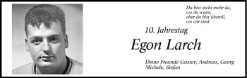 Traueranzeige von Egon Larch von Dolomiten
