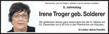 Traueranzeige von Irene Troger von Dolomiten