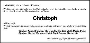 Traueranzeige von Christoph Ramoser von Dolomiten