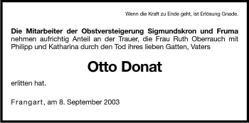 Traueranzeige von Otto Donat von Dolomiten