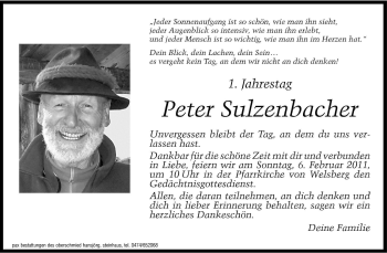Traueranzeige von Peter Sulzenbacher von Dolomiten