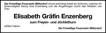 Traueranzeige von Elisabeth Gräfin Enzenberg von Dolomiten