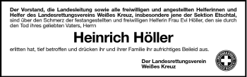 Traueranzeige von Heinrich Höller von Dolomiten