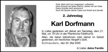 Traueranzeige von Karl Dorfmann von Dolomiten