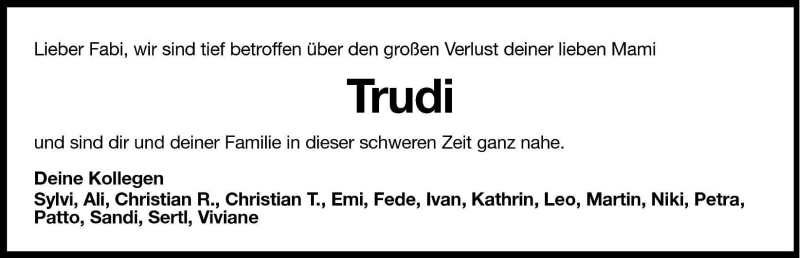  Traueranzeige für Trudi  vom 28.03.2007 aus Dolomiten