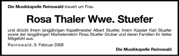 Traueranzeige von Rosa Stuefer von Dolomiten