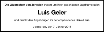 Traueranzeige von Luis Geier von Dolomiten