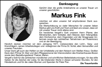 Traueranzeige von Markus Fink von Dolomiten