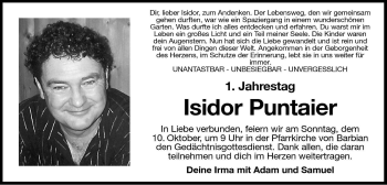 Traueranzeige von Isidor Puntaier von Dolomiten