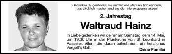 Traueranzeige von Waltraud Hainz von Dolomiten