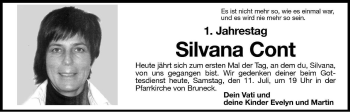 Traueranzeige von Silvana Cont von Dolomiten