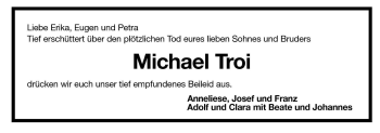 Traueranzeige von Michael Troi von Dolomiten