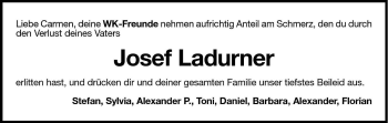 Traueranzeige von Josef Ladurner von Dolomiten