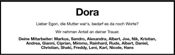 Traueranzeige von Dora  von Dolomiten