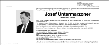 Traueranzeige von Josef Untermarzoner von Dolomiten