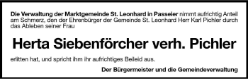Traueranzeige von Herta Pichler von Dolomiten