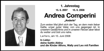 Traueranzeige von Andrea Comperini von Dolomiten