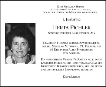Traueranzeige von Herta Pichler von Dolomiten