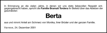 Traueranzeige von Berta  von Dolomiten