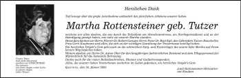 Traueranzeige von Martha Rottensteiner-Hörwarter von Dolomiten