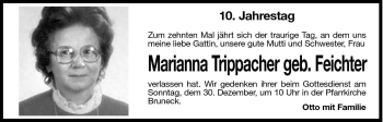 Traueranzeige von Marianna Trippacher von Dolomiten