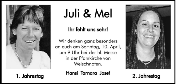 Traueranzeige von Melanie Pichler von Dolomiten