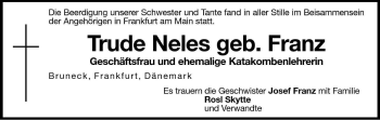 Traueranzeige von Trude Neles von Dolomiten