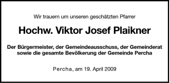 Traueranzeige von Viktor Josef Plaikner von Dolomiten
