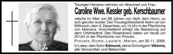 Traueranzeige von Caroline Kessler von Dolomiten