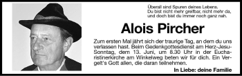 Traueranzeige von Alois Pircher von Dolomiten