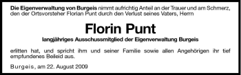 Traueranzeige von Florin Punt von Dolomiten