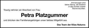 Traueranzeige von Petra Platzgummer von Dolomiten