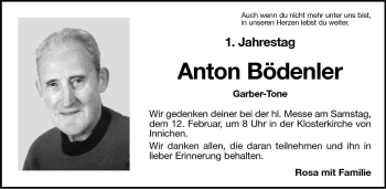 Traueranzeige von Anton Bödenler von Dolomiten
