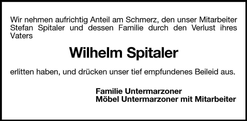  Traueranzeige für Wilhelm Spitale vom 17.02.2009 aus Dolomiten