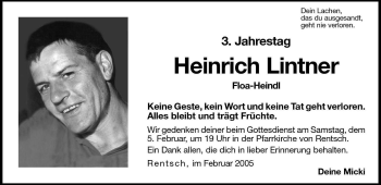 Traueranzeige von Heinrich Lintner von Dolomiten