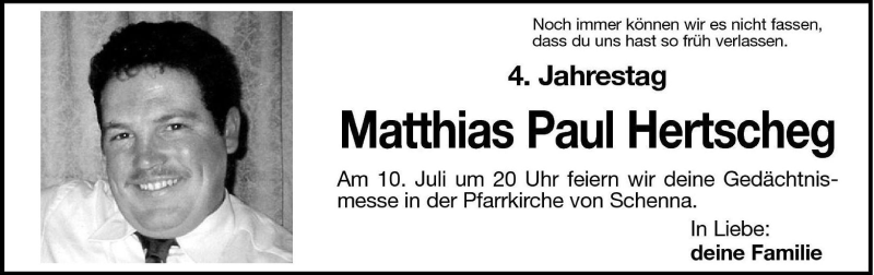  Traueranzeige für Matthias Paul vom 08.07.2006 aus Dolomiten