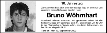 Traueranzeige von Bruno Wöhrnhart von Dolomiten