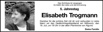 Traueranzeige von Elisabeth Trogmann von Dolomiten