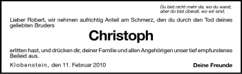 Traueranzeige von Christoph Ramoser von Dolomiten