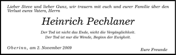 Traueranzeige von Heinrich Pechlaner von Dolomiten