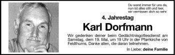 Traueranzeige von Karl Dorfmann von Dolomiten