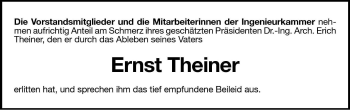 Traueranzeige von Ernst Theiner von Dolomiten