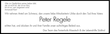 Traueranzeige von Peter Regele von Dolomiten